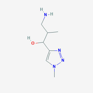 molecular formula C7H14N4O B13174024 3-Amino-2-methyl-1-(1-methyl-1H-1,2,3-triazol-4-yl)propan-1-ol 