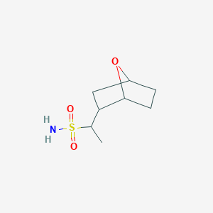 molecular formula C8H15NO3S B13174045 1-{7-Oxabicyclo[2.2.1]heptan-2-yl}ethane-1-sulfonamide 