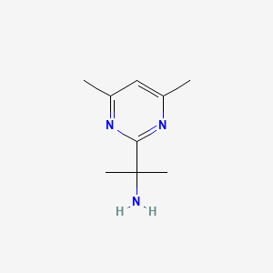 molecular formula C9H15N3 B13174090 2-(4,6-Dimethylpyrimidin-2-yl)propan-2-amine 