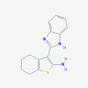 molecular formula C15H15N3S B131741 3-(1H-苯并咪唑-2-基)-4,5,6,7-四氢-苯并[b]噻吩-2-胺 CAS No. 143361-89-1