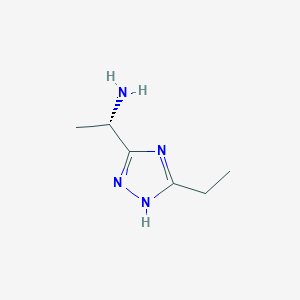 molecular formula C6H12N4 B13174105 (1S)-1-(5-Ethyl-1H-1,2,4-triazol-3-yl)ethan-1-amine 