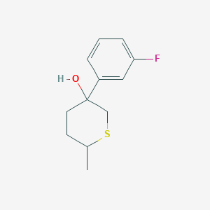 molecular formula C12H15FOS B13174170 3-(3-Fluorophenyl)-6-methylthian-3-ol 