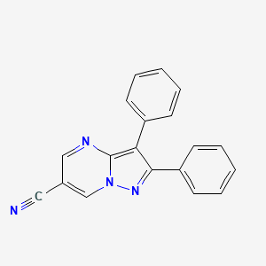 molecular formula C19H12N4 B13174173 2,3-Diphenylpyrazolo[1,5-a]pyrimidine-6-carbonitrile 