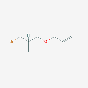 molecular formula C7H13BrO B13174175 3-(3-Bromo-2-methylpropoxy)prop-1-ene 