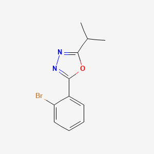 molecular formula C11H11BrN2O B13174180 2-(2-Bromophenyl)-5-(propan-2-yl)-1,3,4-oxadiazole 