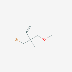 molecular formula C7H13BrO B13174222 3-(Bromomethyl)-4-methoxy-3-methylbut-1-ene 