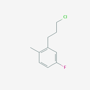 molecular formula C10H12ClF B13174291 2-(3-Chloropropyl)-4-fluoro-1-methylbenzene 