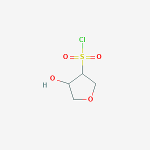 molecular formula C4H7ClO4S B13174293 4-Hydroxyoxolane-3-sulfonyl chloride 