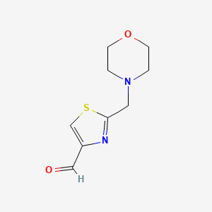 molecular formula C9H12N2O2S B13174303 2-[(Morpholin-4-yl)methyl]-1,3-thiazole-4-carbaldehyde 