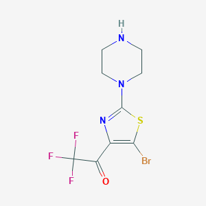 1-[5-Bromo-2-(piperazin-1-yl)-1,3-thiazol-4-yl]-2,2,2-trifluoroethan-1-one