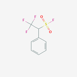 molecular formula C8H6F4O2S B13174331 2,2,2-Trifluoro-1-phenylethane-1-sulfonyl fluoride 