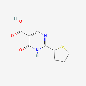 molecular formula C9H10N2O3S B13174337 6-Oxo-2-(thiolan-2-yl)-1,6-dihydropyrimidine-5-carboxylic acid 