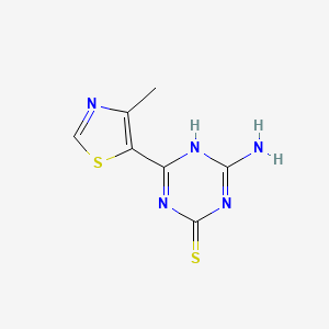 molecular formula C7H7N5S2 B13174350 4-Amino-6-(4-methyl-1,3-thiazol-5-YL)-1,3,5-triazine-2-thiol 