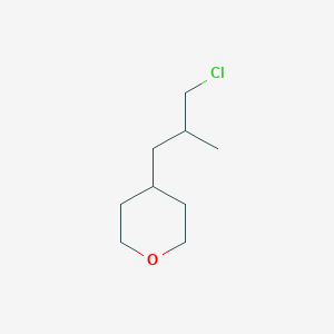 molecular formula C9H17ClO B13174359 4-(3-Chloro-2-methylpropyl)oxane 