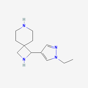 molecular formula C12H20N4 B13174364 1-(1-Ethyl-1H-pyrazol-4-yl)-2,7-diazaspiro[3.5]nonane 