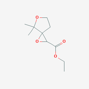 molecular formula C10H16O4 B13174394 Ethyl 4,4-dimethyl-1,5-dioxaspiro[2.4]heptane-2-carboxylate 