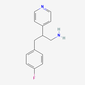 3-(4-Fluorophenyl)-2-(pyridin-4-yl)propan-1-amine