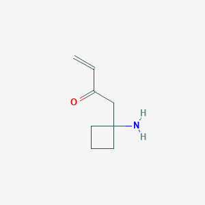 molecular formula C8H13NO B13174440 1-(1-Aminocyclobutyl)but-3-en-2-one 