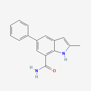 molecular formula C16H14N2O B1317446 2-Methyl-5-phenyl-1H-indole-7-carboxamide CAS No. 943607-57-6