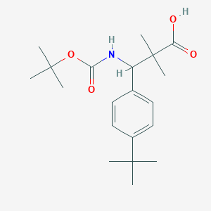 molecular formula C20H31NO4 B13174467 3-{[(Tert-butoxy)carbonyl]amino}-3-(4-tert-butylphenyl)-2,2-dimethylpropanoic acid 