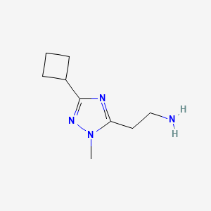 molecular formula C9H16N4 B13174484 2-(3-Cyclobutyl-1-methyl-1H-1,2,4-triazol-5-yl)ethan-1-amine 