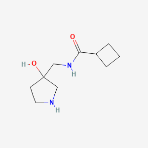 molecular formula C10H18N2O2 B13174540 N-[(3-hydroxypyrrolidin-3-yl)methyl]cyclobutanecarboxamide 