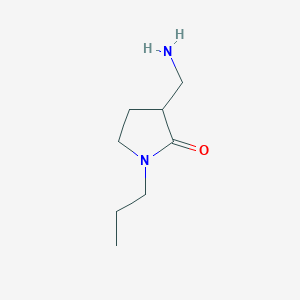 molecular formula C8H16N2O B13174613 3-(Aminomethyl)-1-propylpyrrolidin-2-one 