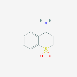 molecular formula C9H11NO2S B13174632 (4R)-4-Amino-3,4-dihydro-2H-1lambda6-benzothiopyran-1,1-dione 