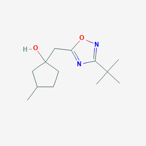 molecular formula C13H22N2O2 B13174633 1-[(3-tert-Butyl-1,2,4-oxadiazol-5-yl)methyl]-3-methylcyclopentan-1-ol 