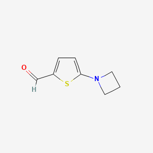 molecular formula C8H9NOS B13174638 5-(Azetidin-1-yl)thiophene-2-carbaldehyde 