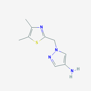 molecular formula C9H12N4S B13174641 1-[(dimethyl-1,3-thiazol-2-yl)methyl]-1H-pyrazol-4-amine 