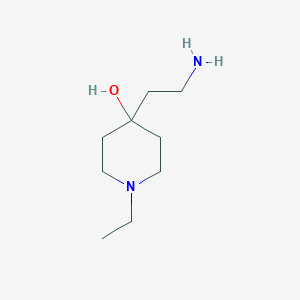 molecular formula C9H20N2O B13174645 4-(2-Aminoethyl)-1-ethylpiperidin-4-ol 