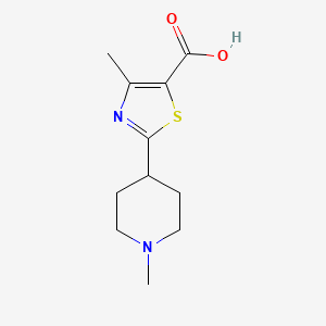 molecular formula C11H16N2O2S B13174646 4-Methyl-2-(1-methylpiperidin-4-yl)thiazole-5-carboxylic acid 