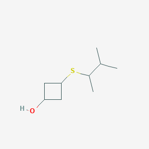 molecular formula C9H18OS B13174653 3-[(3-Methylbutan-2-yl)sulfanyl]cyclobutan-1-ol 