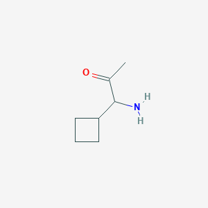 molecular formula C7H13NO B13174687 1-Amino-1-cyclobutylacetone 