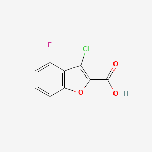 molecular formula C9H4ClFO3 B13174731 3-Chloro-4-fluoro-1-benzofuran-2-carboxylic acid 