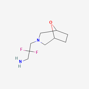 molecular formula C9H16F2N2O B13174755 2,2-Difluoro-3-{8-oxa-3-azabicyclo[3.2.1]octan-3-yl}propan-1-amine 