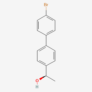 molecular formula C14H13BrO B13174838 (1R)-1-[4-(4-Bromophenyl)phenyl]ethan-1-ol 