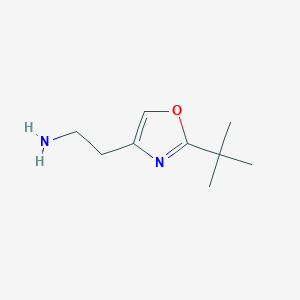 molecular formula C9H16N2O B13174850 2-(2-tert-Butyl-1,3-oxazol-4-yl)ethan-1-amine 