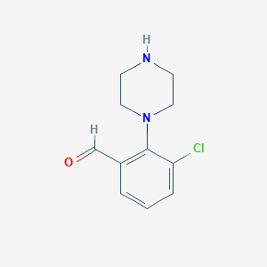 3-Chloro-2-(piperazin-1-yl)benzaldehyde