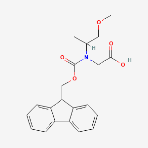 molecular formula C21H23NO5 B13174883 2-[9H-fluoren-9-ylmethoxycarbonyl(1-methoxypropan-2-yl)amino]acetic acid 