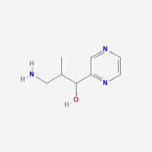 molecular formula C8H13N3O B13174889 3-Amino-2-methyl-1-(pyrazin-2-yl)propan-1-ol 