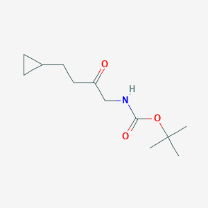 molecular formula C12H21NO3 B13174936 Tert-butyl (4-cyclopropyl-2-oxobutyl)carbamate 