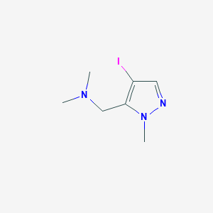 molecular formula C7H12IN3 B13174944 [(4-Iodo-1-methyl-1H-pyrazol-5-yl)methyl]dimethylamine 