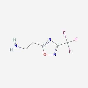 molecular formula C5H6F3N3O B13174945 2-[3-(Trifluoromethyl)-1,2,4-oxadiazol-5-YL]ethan-1-amine 