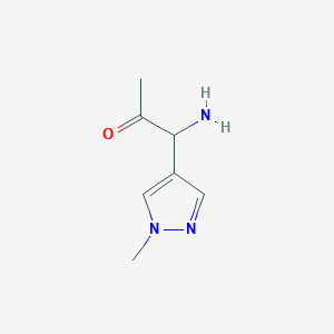 molecular formula C7H11N3O B13174976 1-Amino-1-(1-methyl-1H-pyrazol-4-yl)propan-2-one 