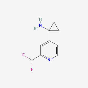 molecular formula C9H10F2N2 B13174997 1-[2-(Difluoromethyl)pyridin-4-yl]cyclopropan-1-amine 