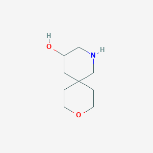 molecular formula C9H17NO2 B13174998 9-Oxa-2-azaspiro[5.5]undecan-4-ol 