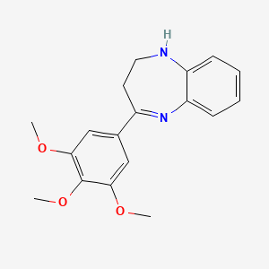 molecular formula C18H20N2O3 B1317500 4-(3,4,5-三甲氧基苯基)-2,3-二氢-1H-1,5-苯并二氮杂卓 CAS No. 59902-16-8