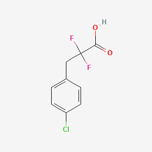 molecular formula C9H7ClF2O2 B13175046 3-(4-Chlorophenyl)-2,2-difluoropropanoic acid 